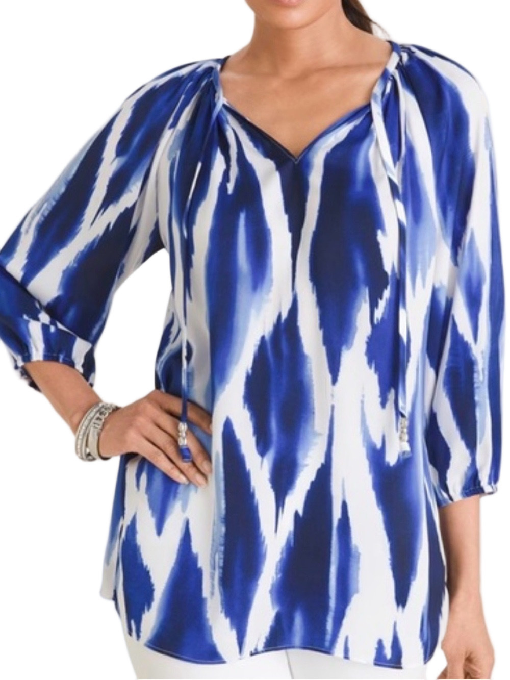 91. WOMENS CHICO’S 2/L DETAIL TOP